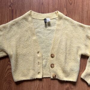 H&M Yellow Knit Cardigan